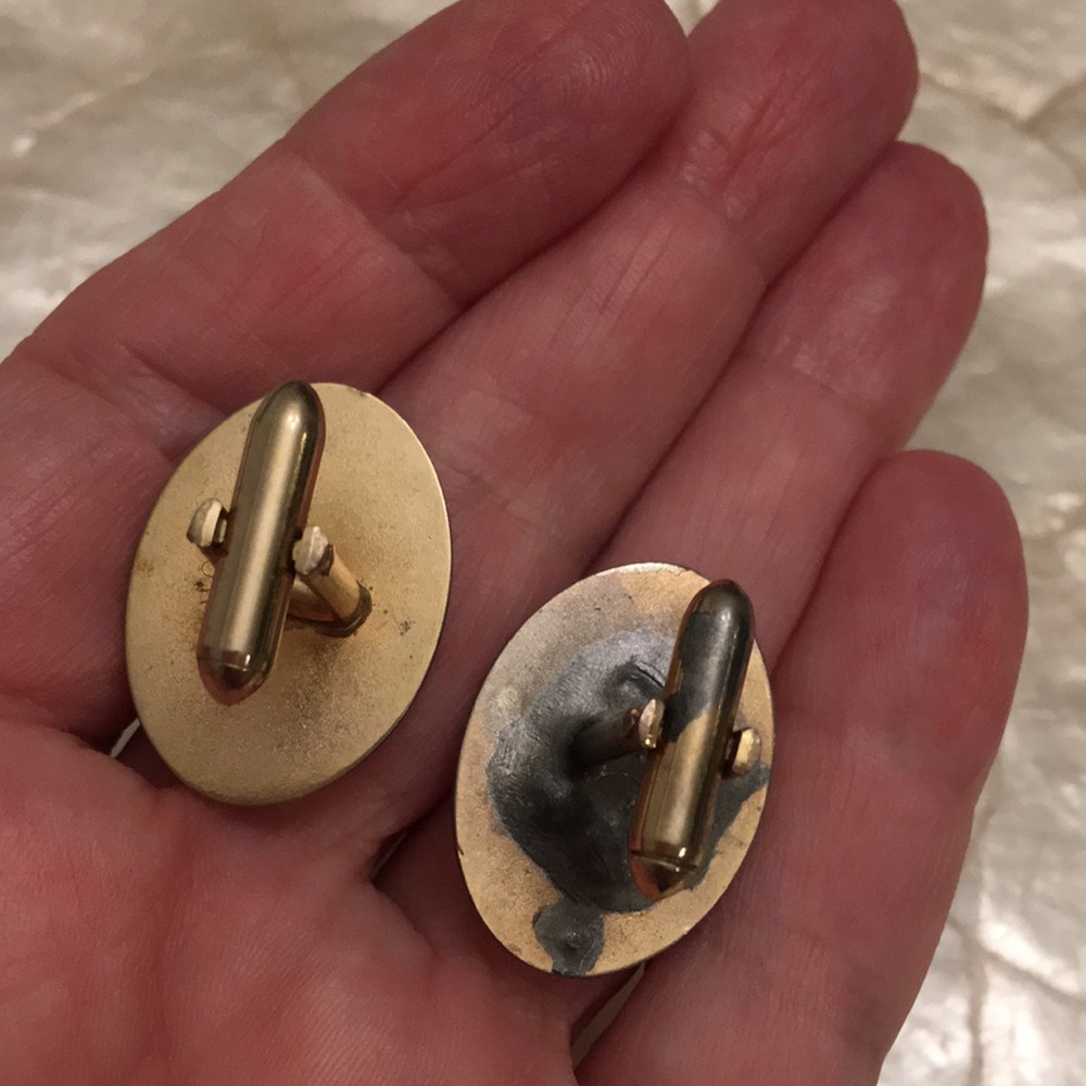 VINTAGE SAPPHIRE CUFFLINKS (unisex) - Picture 5 of 5